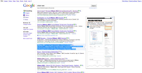 Wilson SEO on 1st page of Google